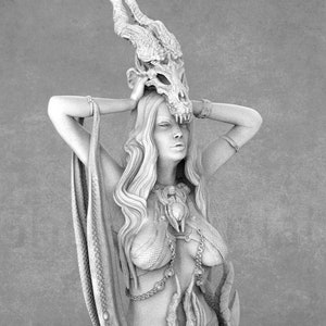 Beautiful Necromancer Miniature | 32mm Miniature | 54mm Miniature | 75mm Miniature | Dragon Necromancers