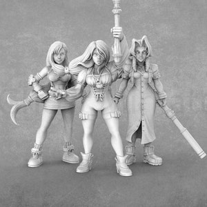 Set of Cyberpunk Ladies | 28mm Miniatures | 35mm Miniatures | RN Estudio