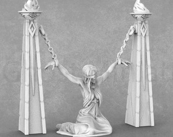Cultists & Sacrifice Victim Miniature Diorama: 28mm/32mm Miniature