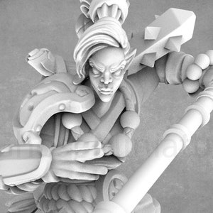 Kiroda The Monk Miniature: Half-Orc Cast n Play Miniatures