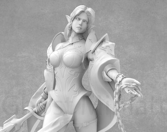 Jewel Rosemark, Elven Cleric Miniature | 35mm | 54mm | 75mm | RN Estudio