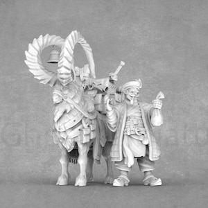 Half Orc Merchant Miniature with Pack Animal | DnD Mini