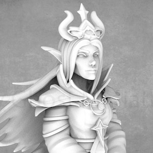Resin Elven Queen Miniature: DnD Elf Queen, Tabletop RPG