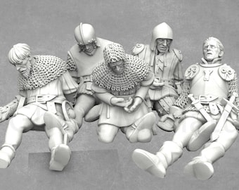 Miniatures mourantes | Soldats mourants | Miniatures de cadavre | Terrain dispersé du champ de bataille | Miniatures militaires | Décorations de socle | Soldats blessés