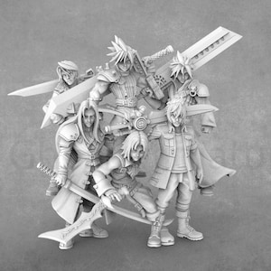 Set of Anime-Styled Miniatures | 28mm Miniatures | 35mm Miniatures | RN Estudio