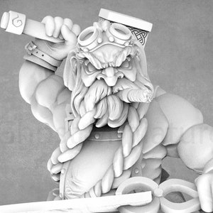Worker Dwarves Miniatures | Dwarven Blacksmith | Dwarven Miner | Dwarf Town