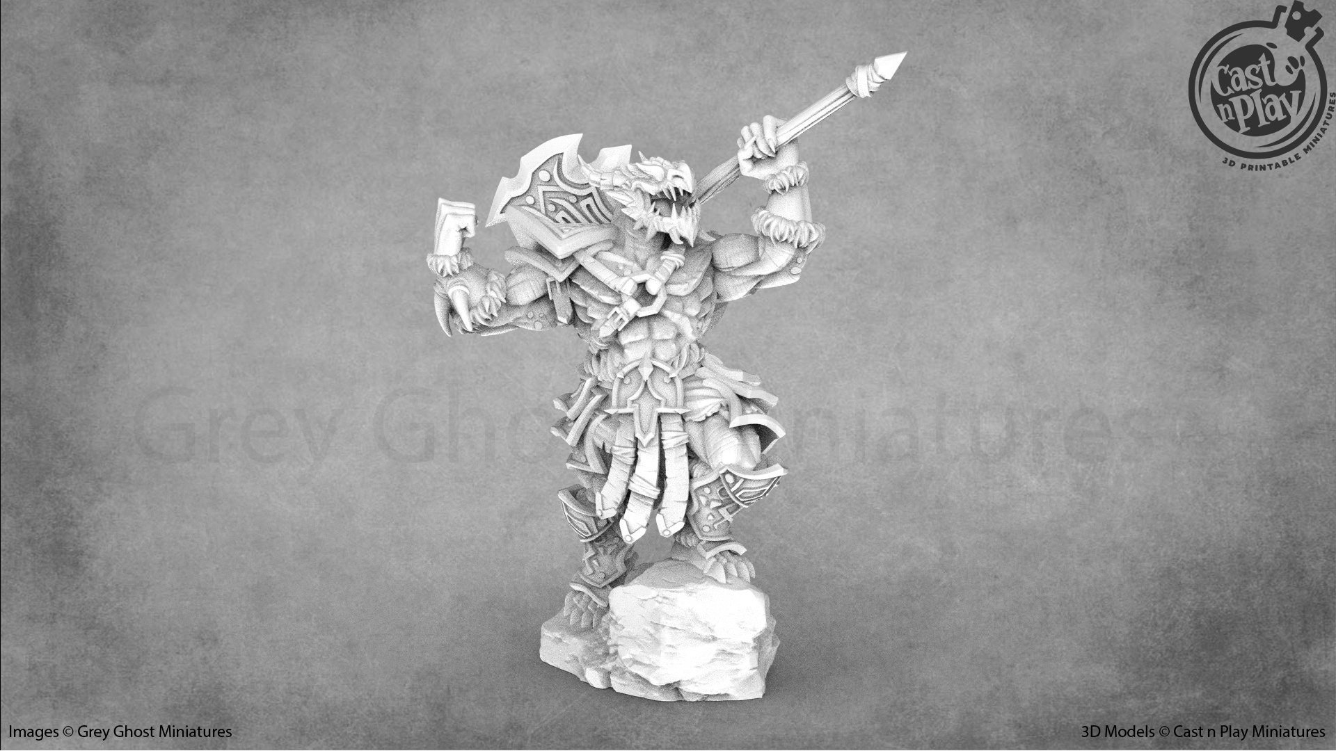 Dragonborn Barbarian Miniature: Draldric, The Fearsome Warrior