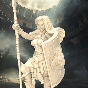 Kalista, The Gladiator | Female Warrior Miniature | Gladiator Miniature | Bite The Bullet