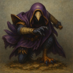 Kenku Assassin Miniature – Vekreth Shadowtalon | DnD Rogue Mini | Birdfolk Resin Figure for Tabletop RPGs