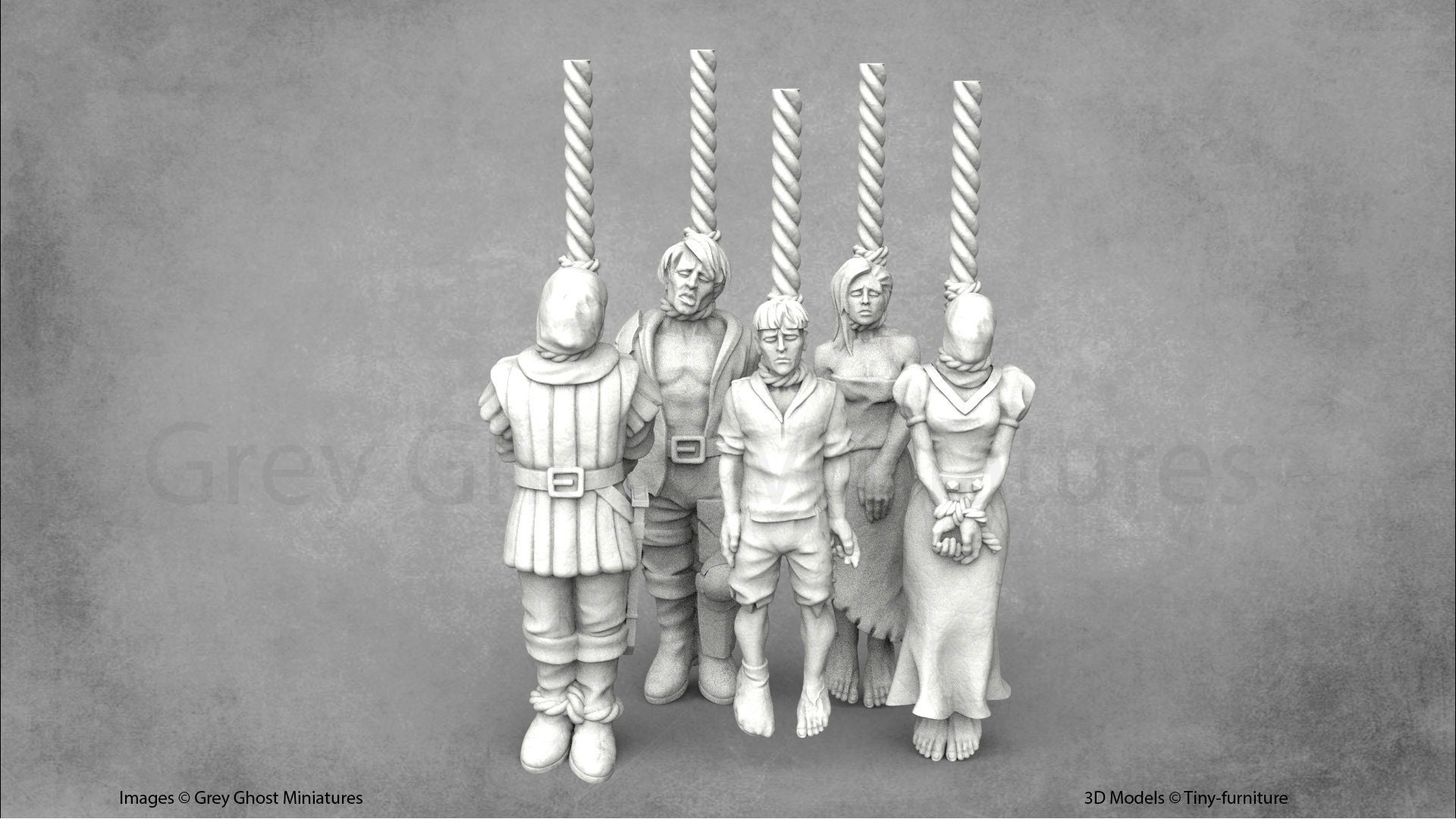 Hanged Figures Miniature: Grim Dungeon Scatter Terrain 