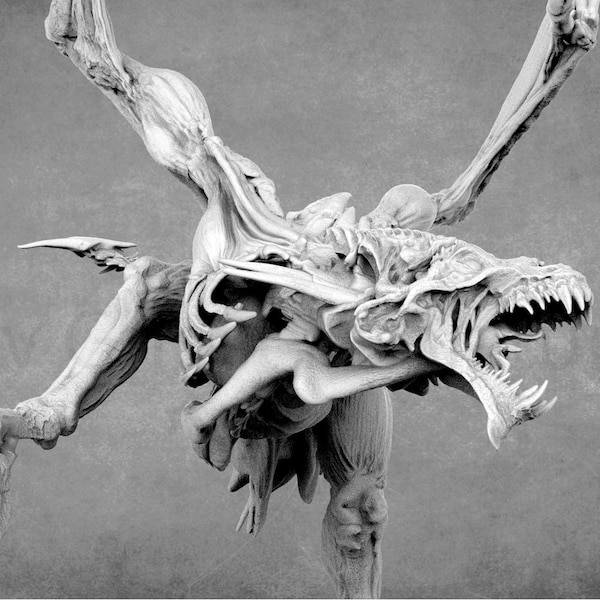 Undead Wyvern Model | 32mm Miniature | Dragon Necromancers