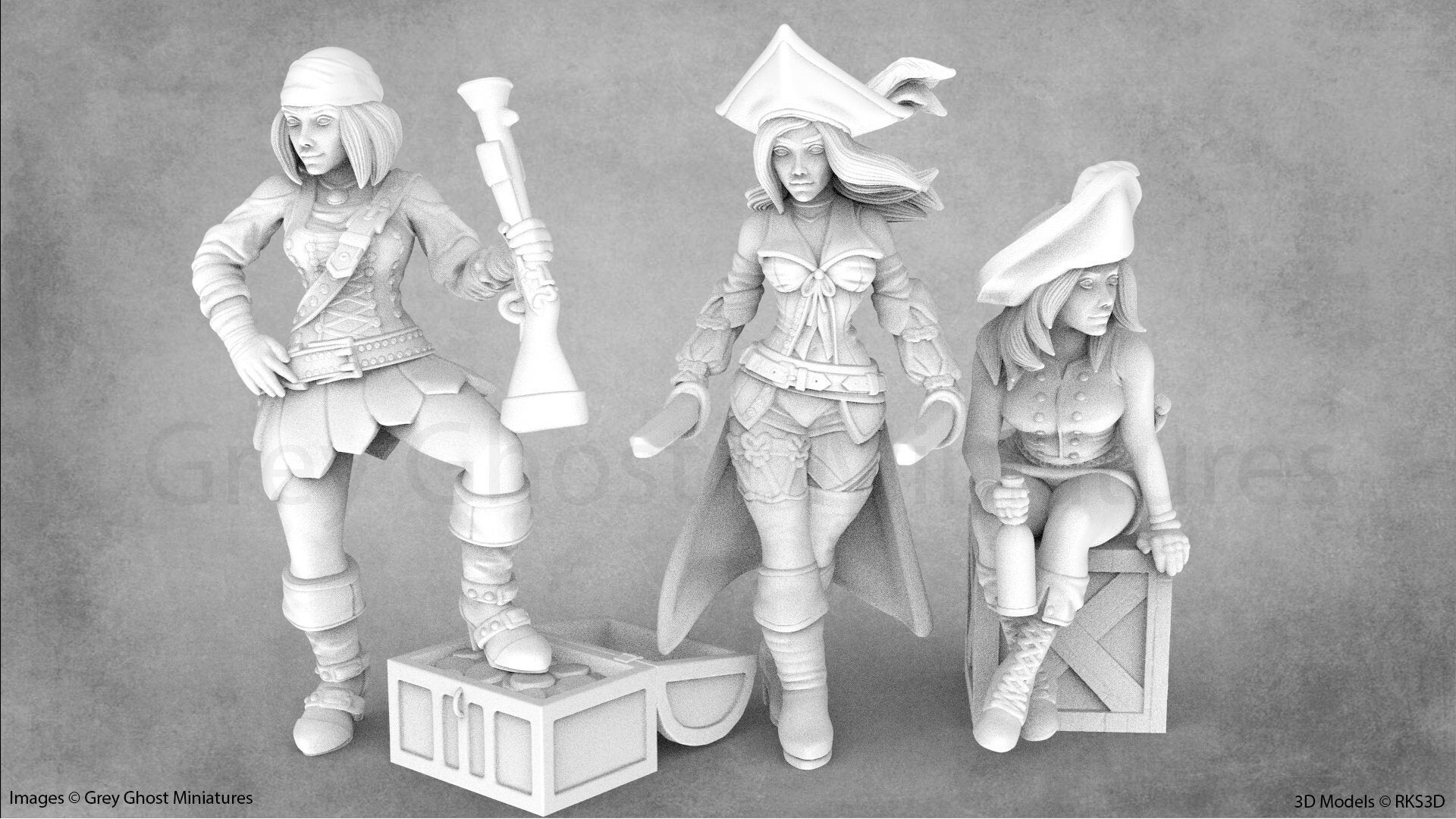 女性海賊ミニチュア | RKS3D - Etsy 日本