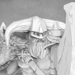 Gnalk the Dragon Slayer Miniature | Barbarian Miniature | Conan Miniature | D & D Miniature