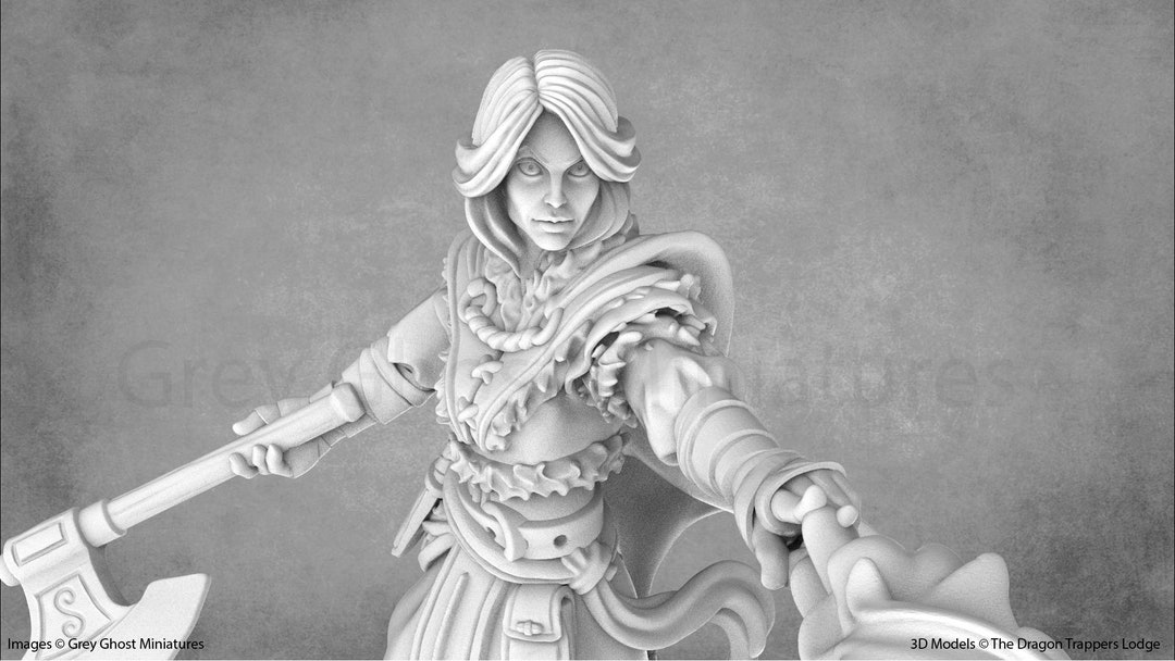 Elena the Spellcaster Miniature Female Mage Miniature Woman Wizard