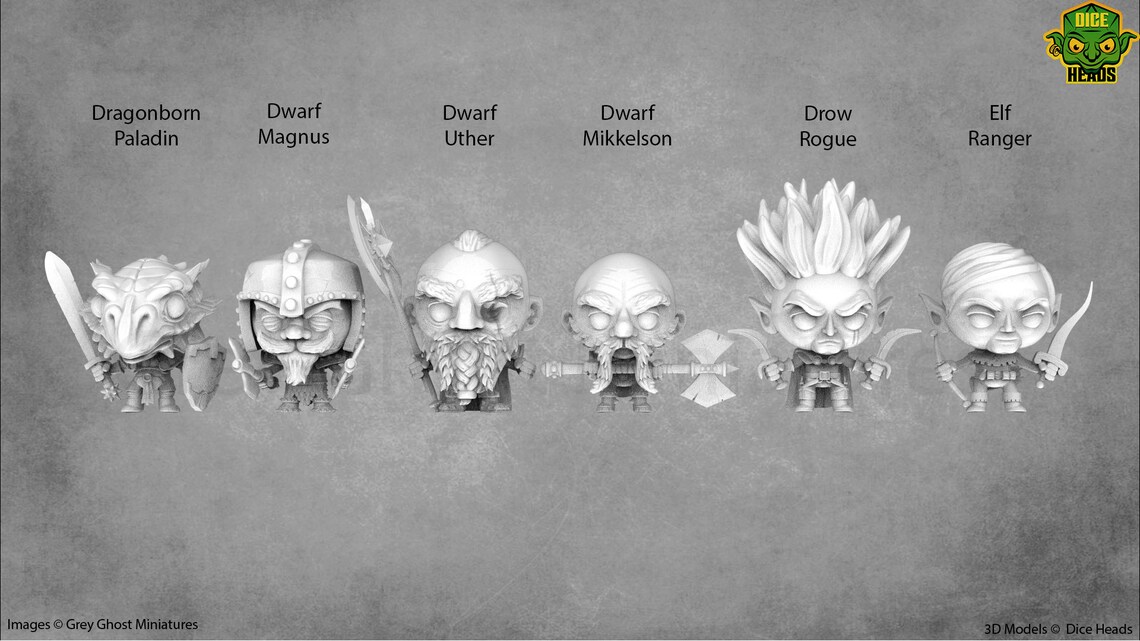 Chibi D&D Miniatures | Player Character and NPC Models - Etsy