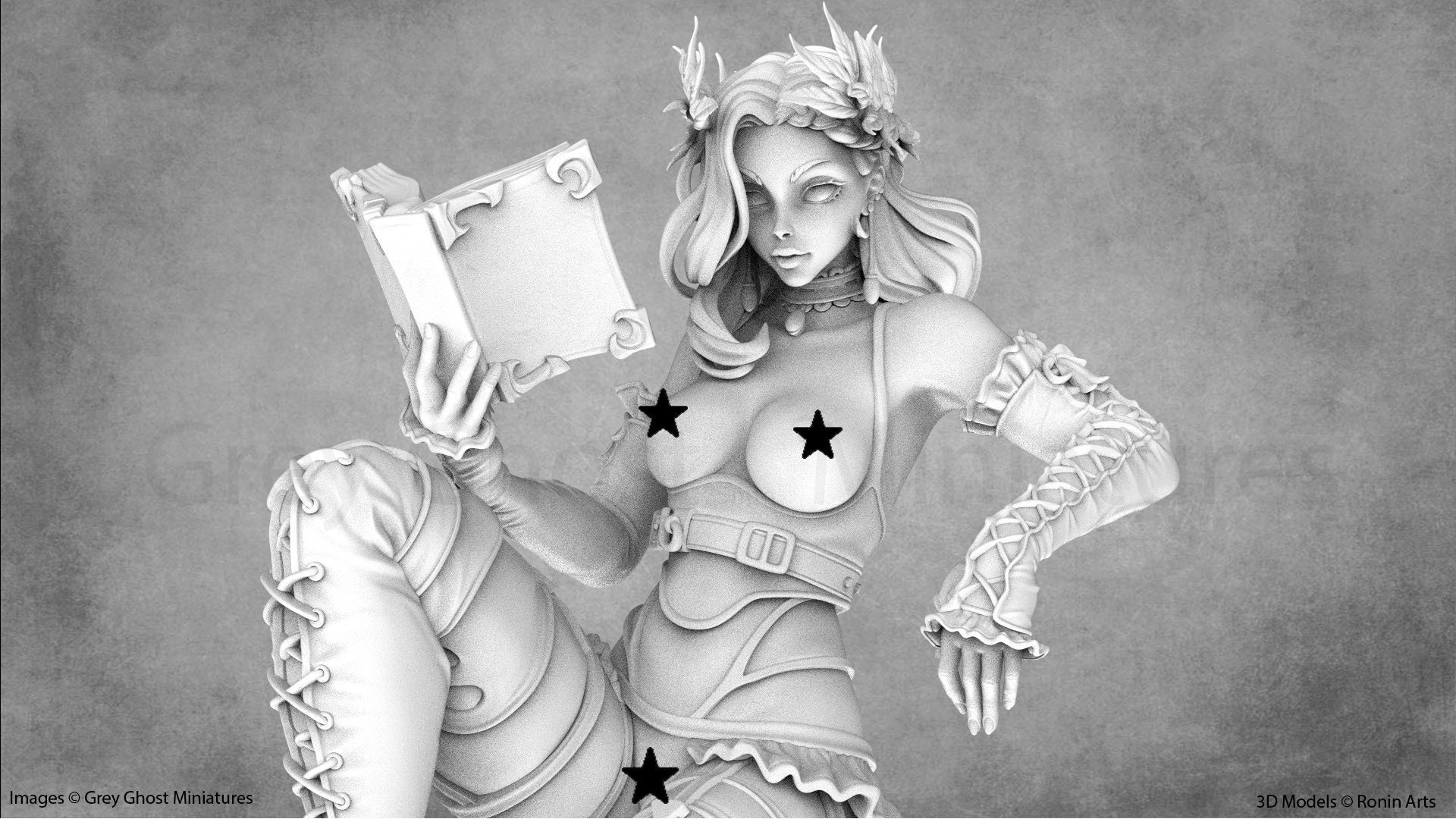 NSFW, ADULT* Bella, The Bookworm | Sexy Librarian Miniatures | Ronin Arts Workshop