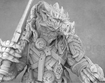 Toopaza Deepcutter | The Stoneborn of the Fire Mountains | Dragonborn Miniature | Daybreak Miniatures