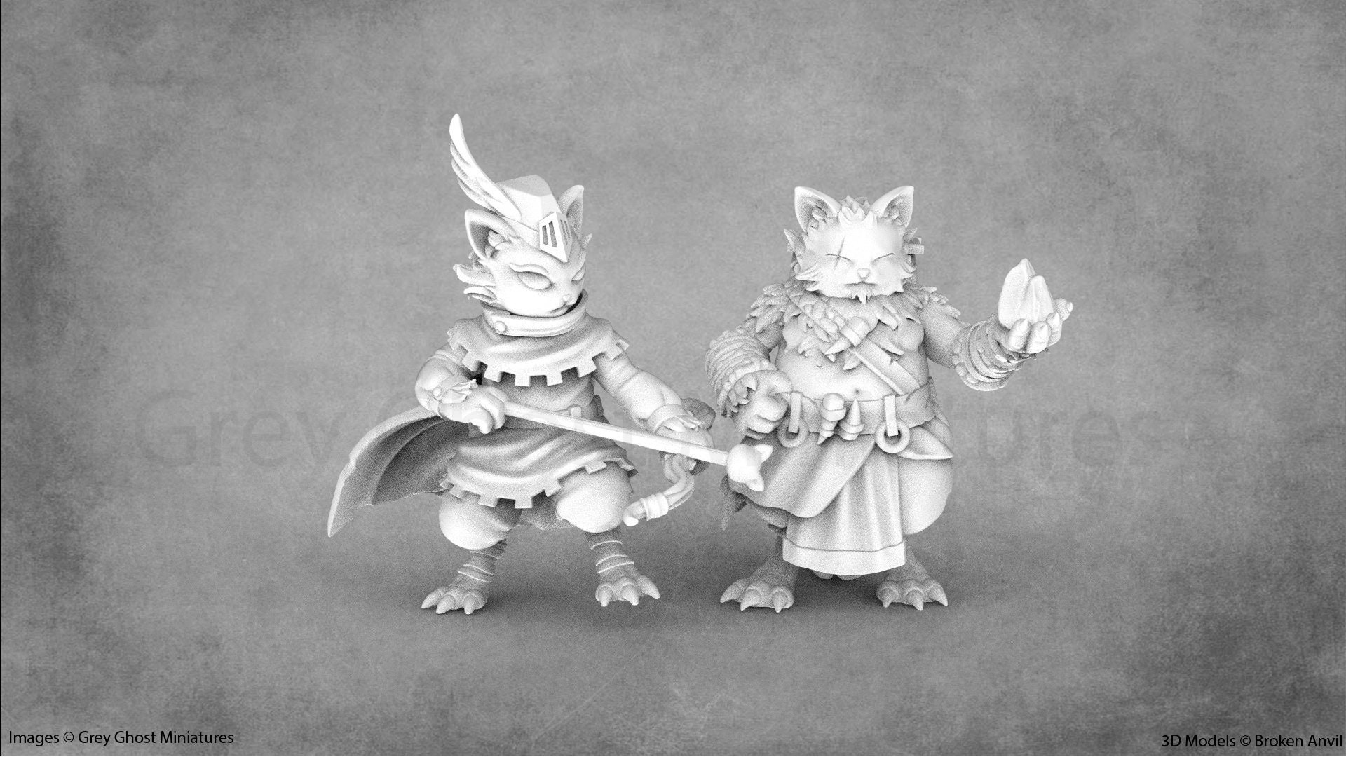 Set of Catfolks Archer Chieftain Curiomancer Commoner - Etsy