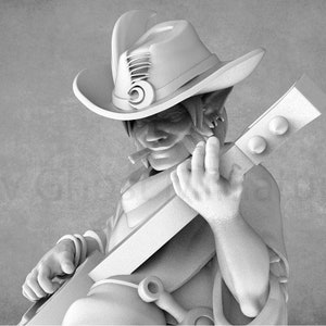Bard Miniature | Lute Player | Minstrel Miniature |  DnD Mini