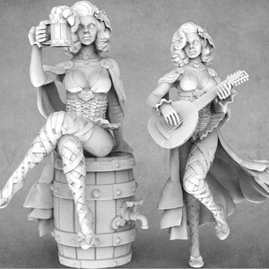 Pelina, Sexy Bard | Female Bard Miniatures | HoldMyMiniature