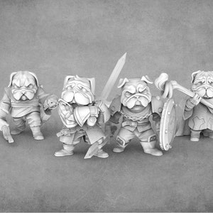Dogfolk Miniatures - Pugs | Archer | Warrior | Monk | Wizard | Barbarian