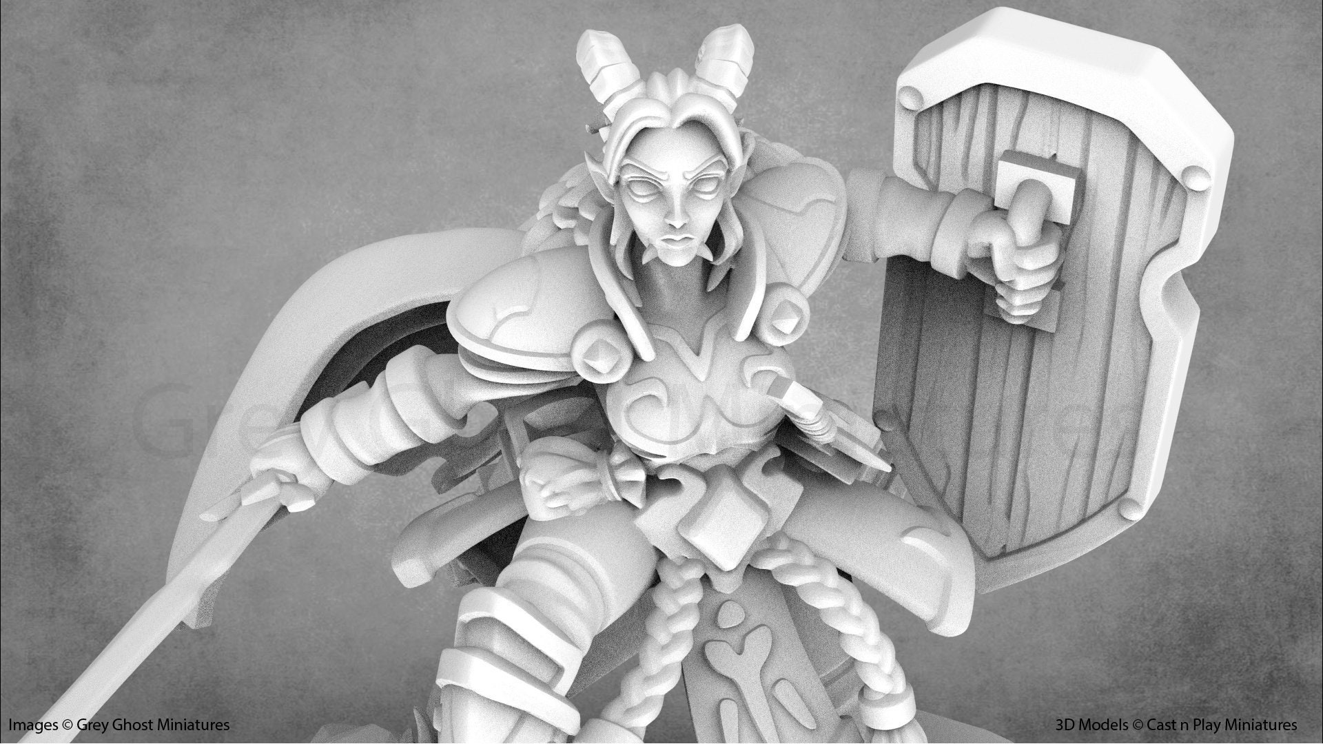 Ariza The Tiefling Paladin Miniature: Cast n Play Resin Model