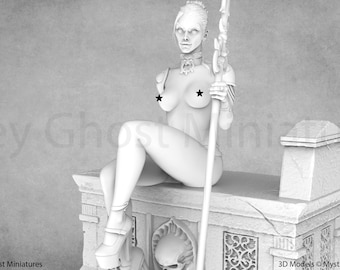 Fantasy Siren Miniature: Detailed 32mm Resin Model