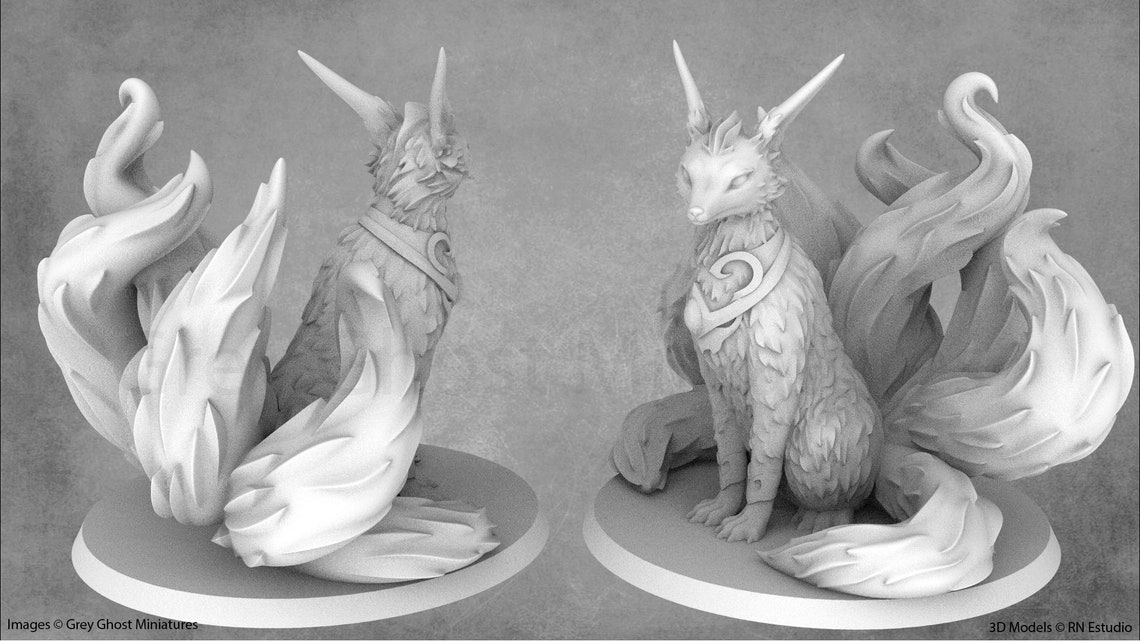 Kitsune Miniature Multitailed Fox 32mm Miniature RN Etsy Canada