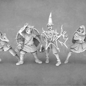 Lärlingarna - Unika fantasyminiatyrer | Lärling som jägare, väpnare, trollkarl, tjuv | STL-miniatyrer