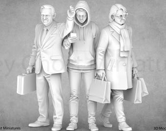 Townsfolk Miniatures | Compatible with Dnd, HO, S & O Scale | Greg Gonzalez