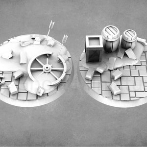 Town Ruins Miniature Bases: 3D Printed Resin, Mordheim Bases