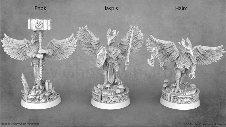 The Skyborn of Aquila Birdfolk / Owlfolk Miniatures 28mm 32mm 54mm 75mm Daybreak Miniatures image 5