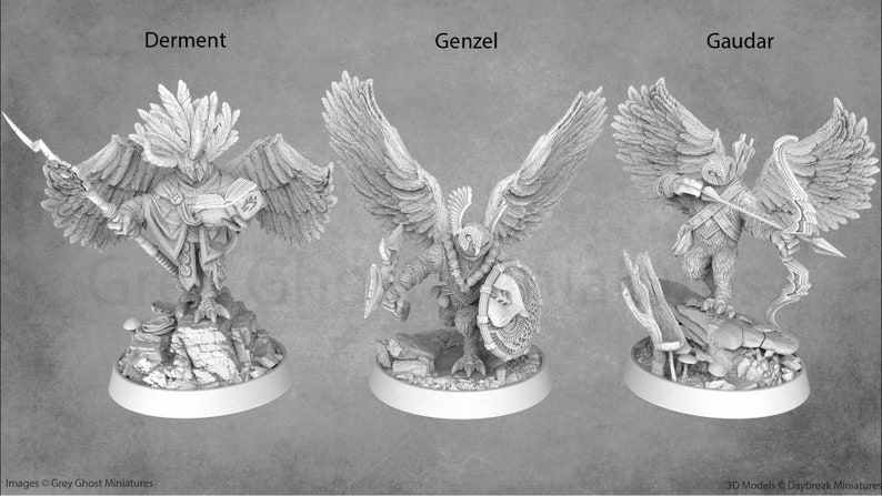 The Skyborn of Aquila Birdfolk / Owlfolk Miniatures 28mm 32mm 54mm 75mm Daybreak Miniatures image 4