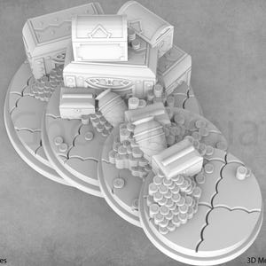 Cobramode Miniature Bases: Treasure Vault, Guilded Platform - Resin 3D Printed