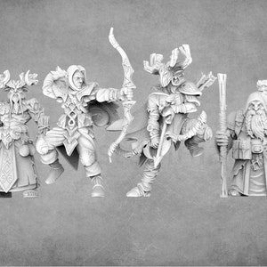 Assorted collection of Male miniatures | Spellcasters | Druids | Rangers |  RN Estudio