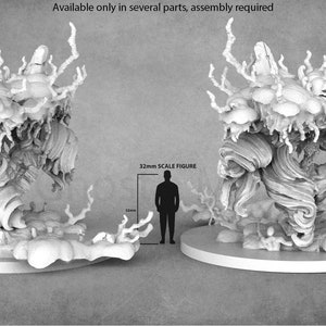 May include: A 32mm scale miniature of a white, swirling, cloud-like creature with a face. The creature is standing on a base with a rocky texture. The miniature is available in several parts and requires assembly.  Model # 4. Images &copy; Grey Ghost Miniatures. 3D Models &copy; Blackthorn Miniatures.