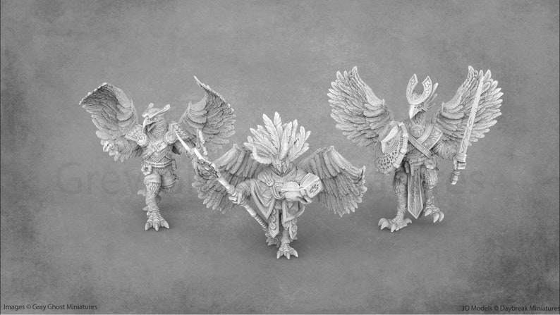 The Skyborn of Aquila Birdfolk / Owlfolk Miniatures 28mm 32mm 54mm 75mm Daybreak Miniatures image 1