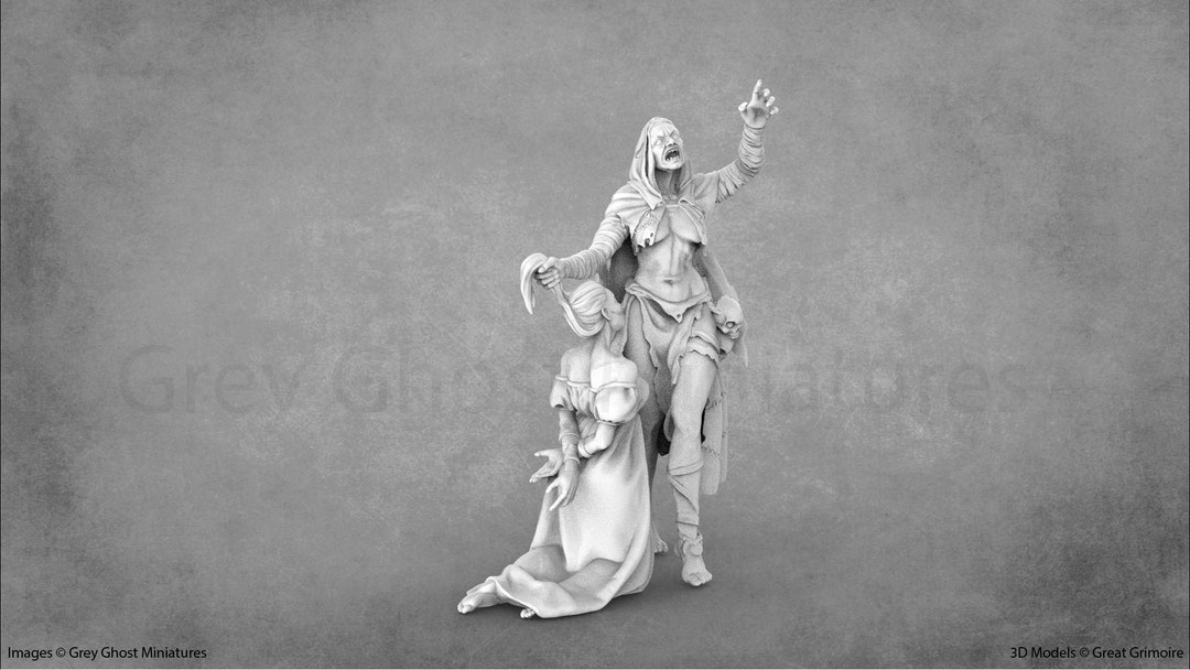 Shtriga, Wild Witch of the Woods Witch Diorama 28mm Miniature 32mm