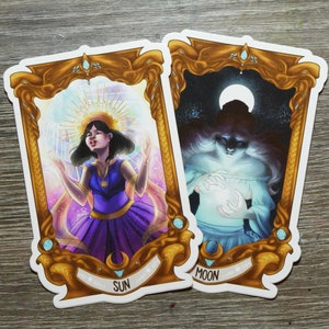 Stickers cartes de tarot : Soleil et Lune