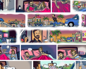 Comisión de cómics personalizada con marco