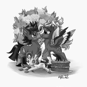 Two+ Character Black and White Commission