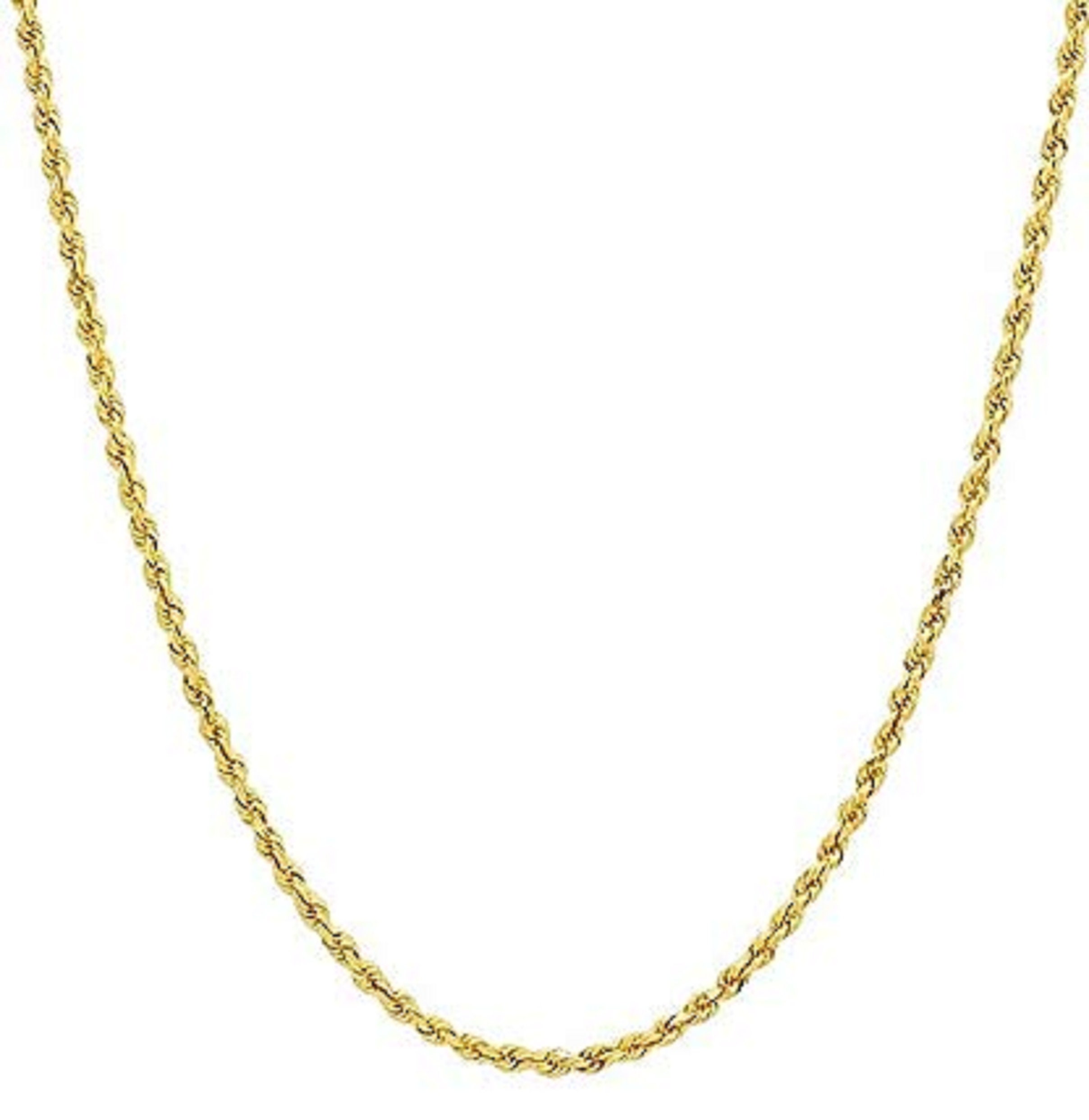 14k Gold Diamond Cut Rope Chain Necklace 1.5MM14K Thin Gold Etsy