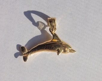 Vintage 14k Yellow Gold Dazzlers Dolphin Pendant