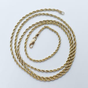 Vintage 10k Yellow Gold Rope Chain 25"