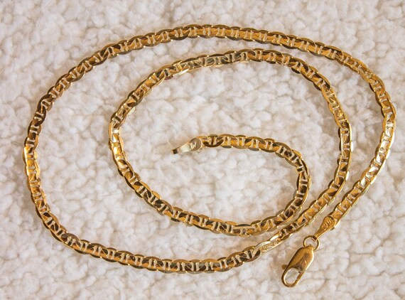 Vintage NEW 14k Yellow Gold Mariner Gucci Link Chain Necklace 17 Etsy