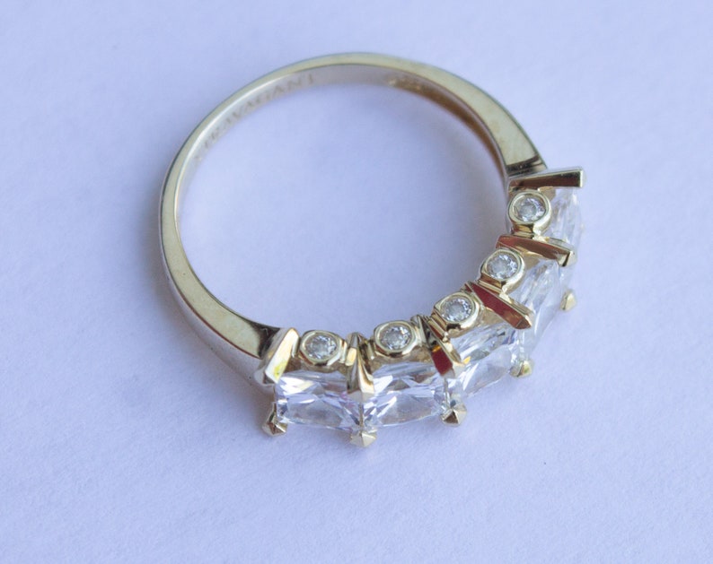 Vintage 14k Yellow Gold Cubic Zirconia Ring Xtravagant Size 5 - Etsy