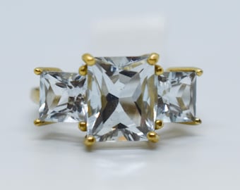 Vintage 14k Yellow Gold Aquamarine Ring Size 6