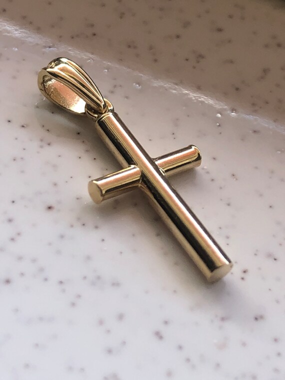 Vintage 14k Yellow Gold Small Cross Pendant ARR 14