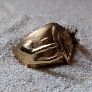 Yoni ring, Bronze ring, Sterling Silver ring, 24k Gold Plated ring, Vulva ring, Feminist ring, Handmade ring