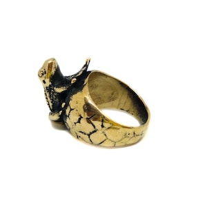 Frog ring, Bronze ring, Sterling Silver ring, 24k Gold Plated ring, Frog jewelry, Ring for men, Handmade ring, Handcarved